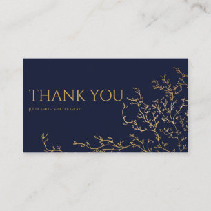 Royal Navy-Blue & Gold Wedding Thank You Card