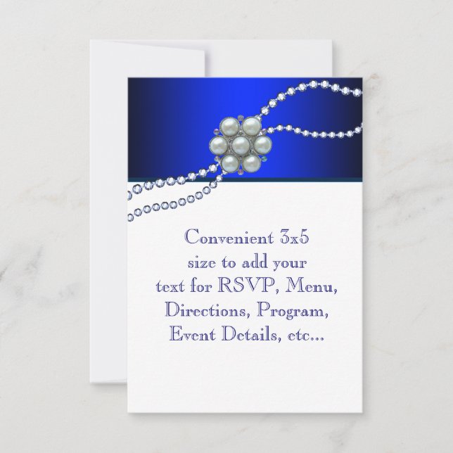 Royal Navy Blue RSVP Card (Front)