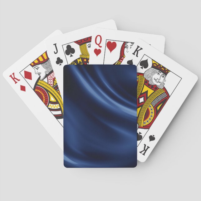 Royal navy blue velvet silk playing cards (Back)