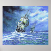 Royal Navy frigates blockading French Coast 1812