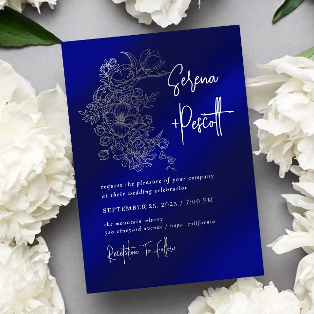 Royal Navy Minimal Wedding Invitation (Creator Uploaded)