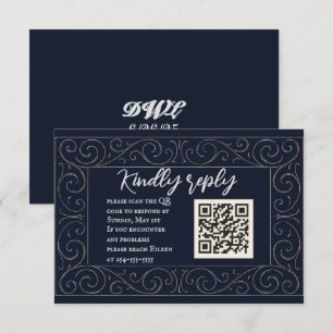 Royal Navy QR Code Wedding RSVP Card