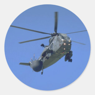 Royal Navy Sea King, AEW helicopter Classic Round Sticker