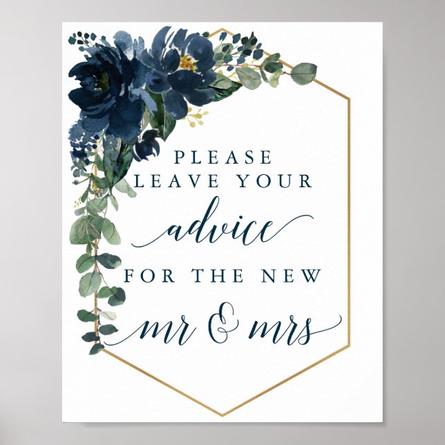 Royal Navy Wedding Sign Advice for the Mr & Mrs (Front)