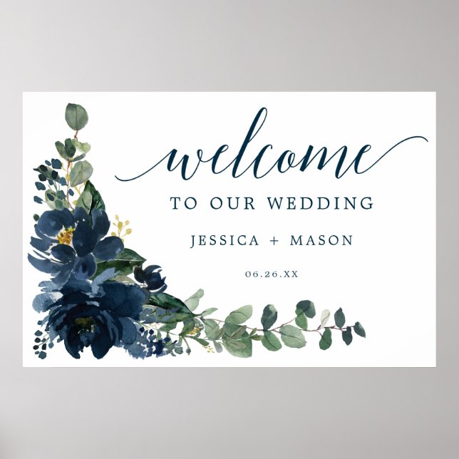 Royal Navy Wedding Welcome Sign (Front)