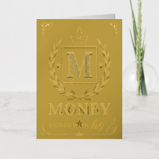 "Royal NMKY Emblem – Monogram M Crest Design" Foil Greeting Card