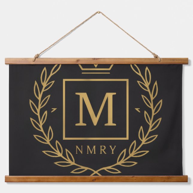 "Royal NMKY Emblem – Monogram M Crest Design" Hanging Tapestry (Front)