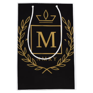 "Royal NMKY Emblem – Monogram M Crest Design" Medium Gift Bag