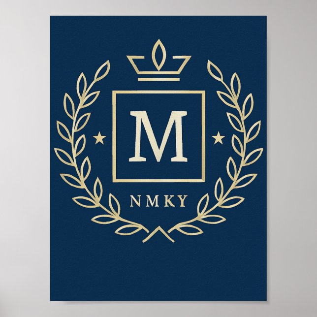 "Royal NMKY Emblem – Monogram M Crest Design" Poster (Front)