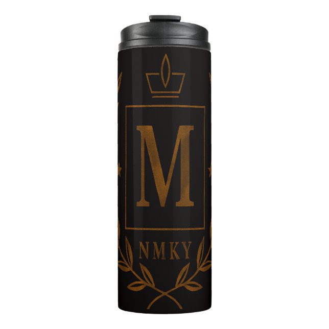"Royal NMKY Emblem – Monogram M Crest Design" Thermal Tumbler (Front)