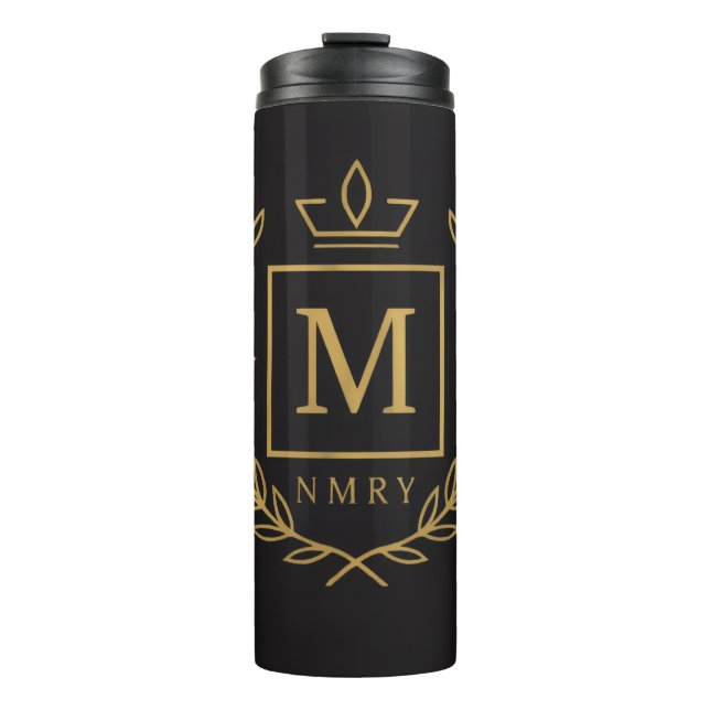 "Royal NMKY Emblem – Monogram M Crest Design" Thermal Tumbler (Front)