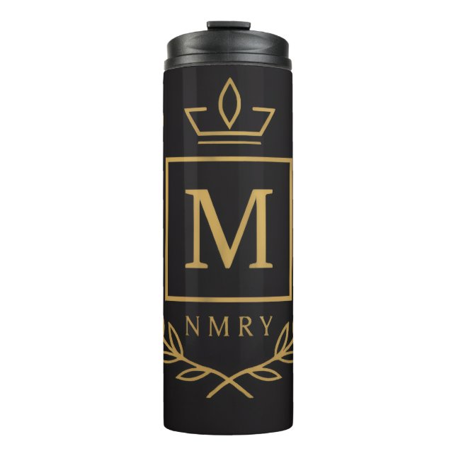 "Royal NMKY Emblem – Monogram M Crest Design" Thermal Tumbler (Front)