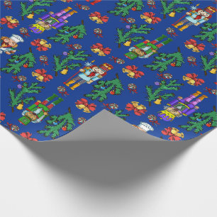 Royal Nutcracker and Wreath Pattern Wrapping Paper
