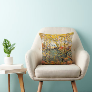 Royal Oak, watercolor by William Henry Holmes, Cushion