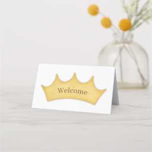 Royal Occassion Fairytale Golden Crown Kids' Place Card