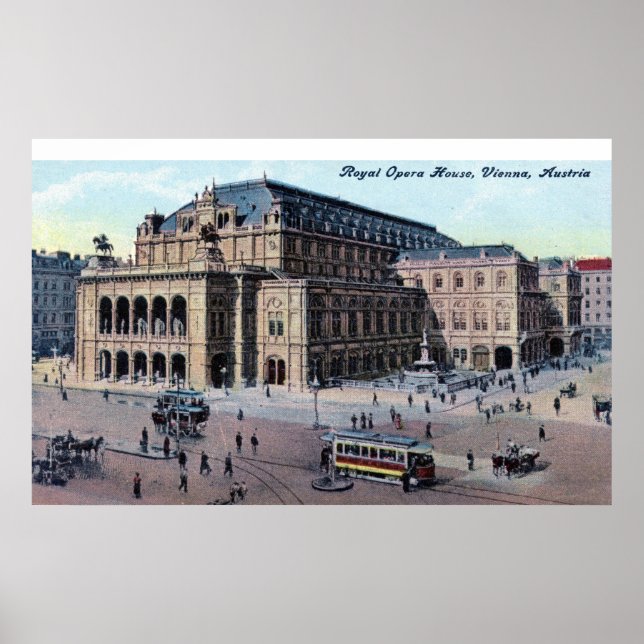 Royal Opera House, Vienna, Austria c1915 Vintage Poster (Front)
