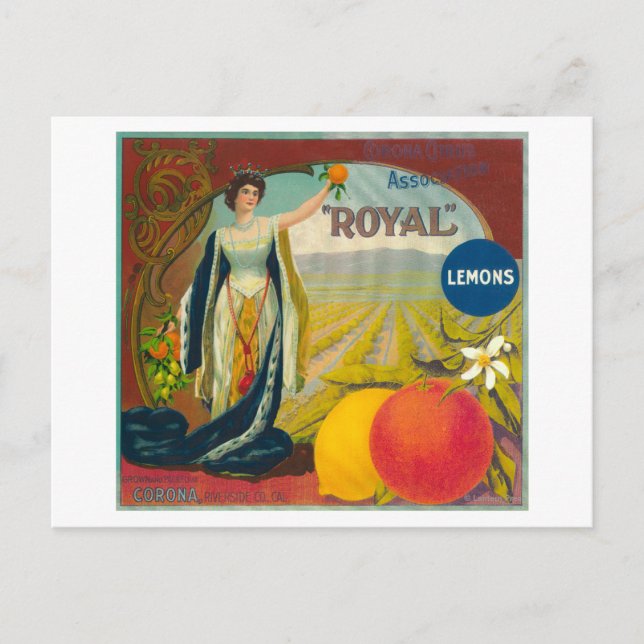 Royal Orange LabelCorona, CA Postcard (Front)