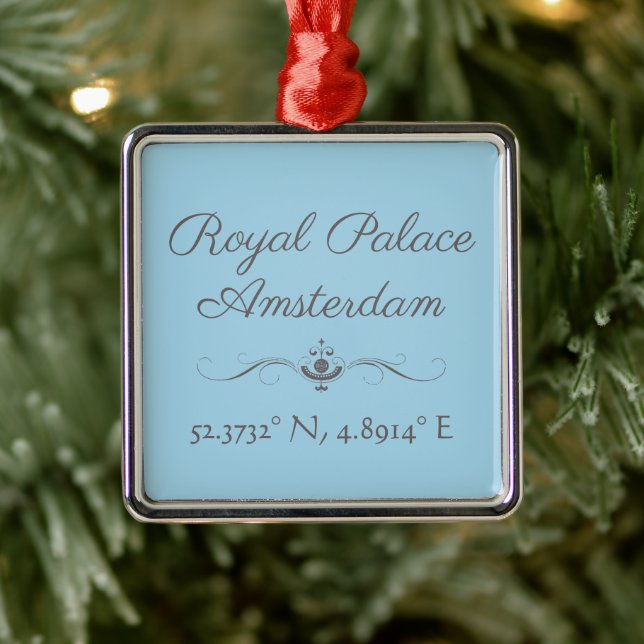 Royal Palace Amsterdam Latitude  Longitude  Metal Tree Decoration (Tree)
