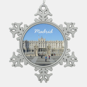Royal Palace, Madrid Snowflake Pewter Christmas Ornament