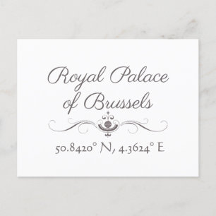 Royal Palace of Brussels Latitude  Longitude Postcard