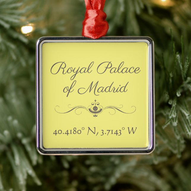Royal Palace of Madrid Latitude  Longitude  Metal Tree Decoration (Tree)
