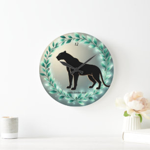 "Royal Panther Presence" Large Clock