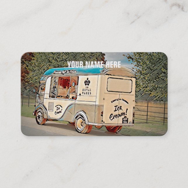 Royal Parks Vintage Ice Cream Truck Business Card (Front)