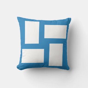 Royal Pastel Blue & White Abstract Design Cushion