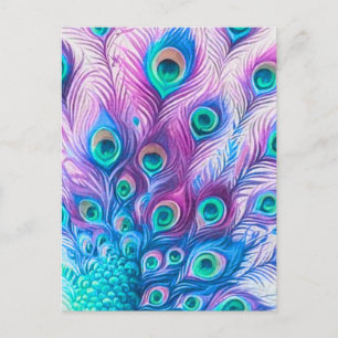 Royal Peacock Postcard - Art Postcard, Peacock