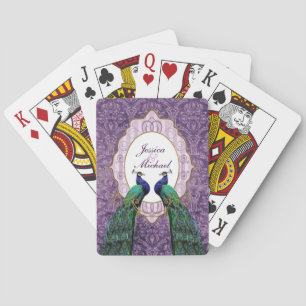 Royal Peacock (Purple) Personalised Playing Cards