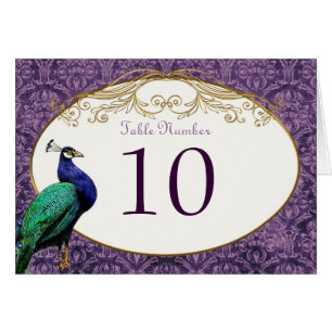 Royal Peacock (Purple) Table Number Card
