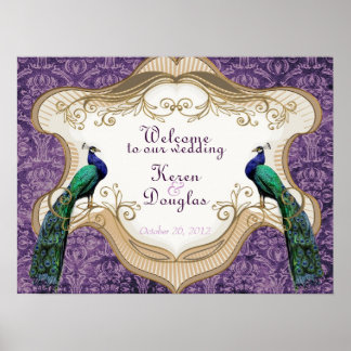 Royal Peacock Purple Wedding/Anniversary Poster