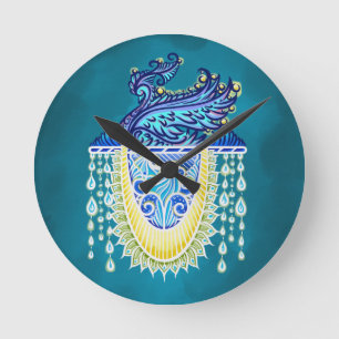 Royal Peacock Radiance Round Clock