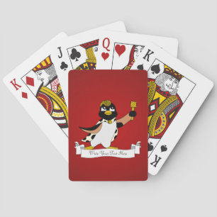 Royal penguin cartoon playing cards
