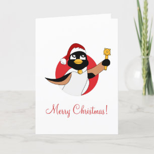 Royal penguin Christmas cartoon Holiday Card
