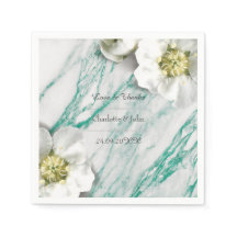 Royal Personalized Floral Marble Tiffany White