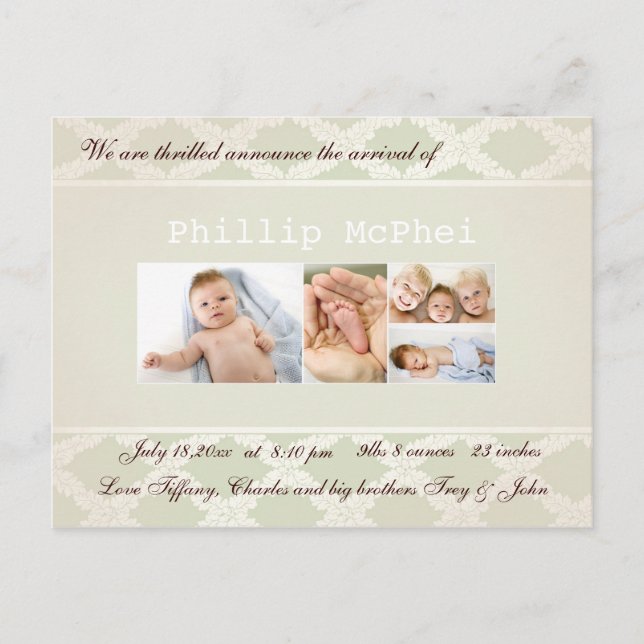 Royal Photo Birth Announcement (Front)