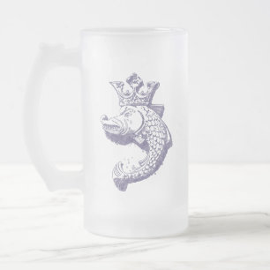 Royal Pike Frosted Glass Beer Mug