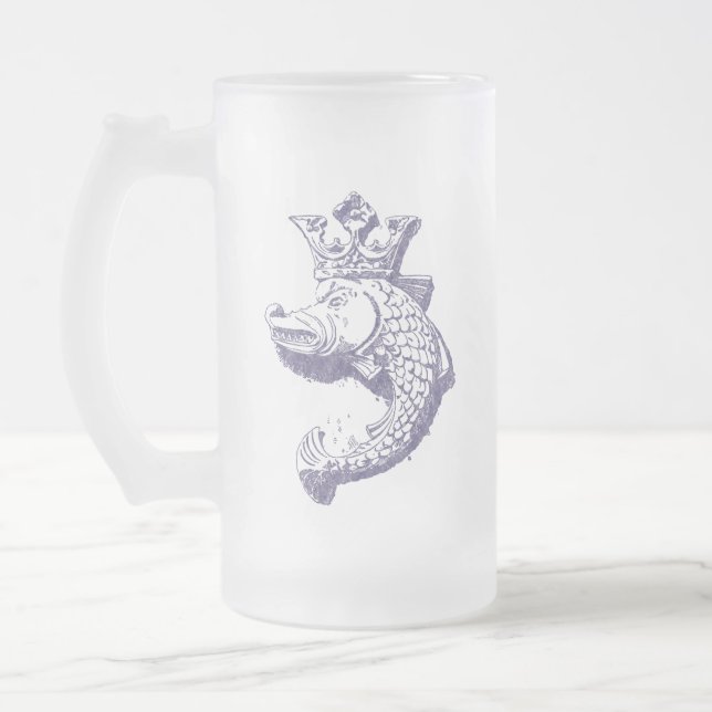 Royal Pike Frosted Glass Beer Mug (Left)
