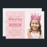Royal Pink Gold Princess Photo Girls Birthday Invitation<br><div class="desc">Host a royal birthday celebration with this elegant pink and gold princess photo invitation. A glittery gold crown tops the design above "Royal Birthday Celebration" in beautiful script, with a ribbon banner showcasing the princess's name. Your child's photo is framed on the right alongside a soft pink background with warm...</div>