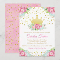 Royal Pink Gold Princess Pretty Floral Baby Shower