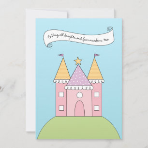 Royal Pink Princess Castle Birthday Party Invitation