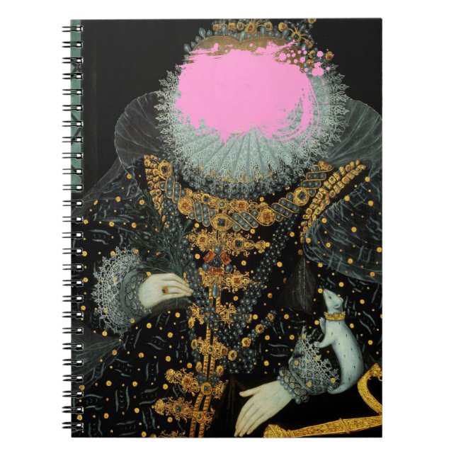 Royal Pink Splash Portrait Notebook (Front)