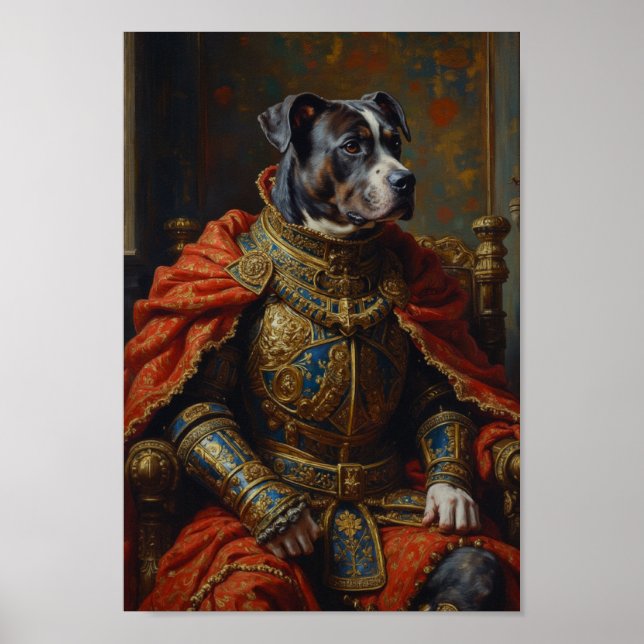 Royal Pitbull Portrait Poster (Front)