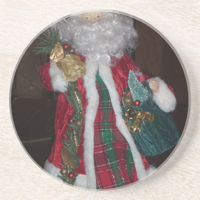Royal Plaid Santa Collection. Coaster (Front)