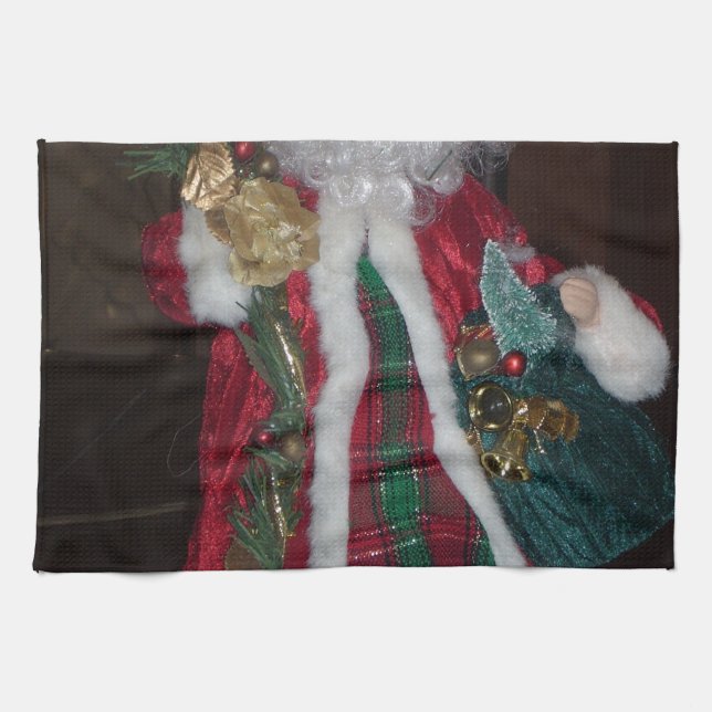 Royal Plaid Santa Collection. Tea Towel (Horizontal)