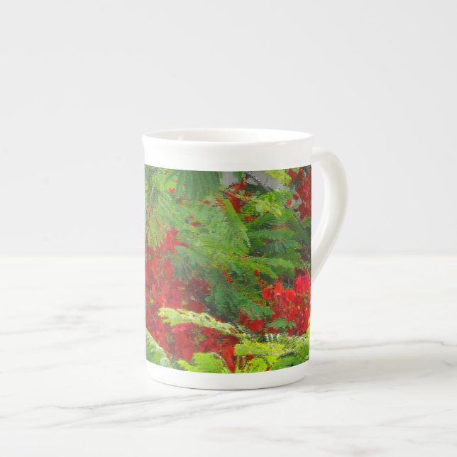 Royal Poinciana Bone China Mug (Front Right)