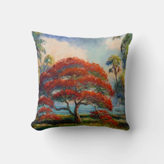 Royal Poinciana Tree by Mazz Cushion