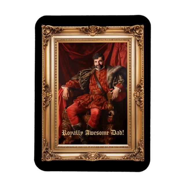 Royal Portrait Custom Personalised Photo Ornate Magnet (Vertical)