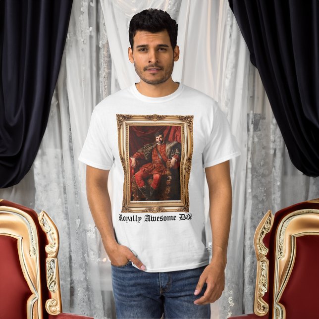 Royal Portrait Custom Personalised Photo Ornate T-Shirt (custom royal portrait t-shirt printing)